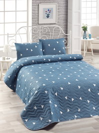 L'essentiel linge de maison Juego de colcha Üçgen - Blue